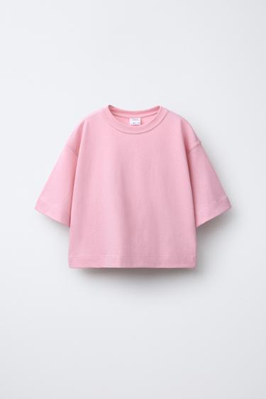 Zara HEAVY WEIGHT T-SHIRT - Pink