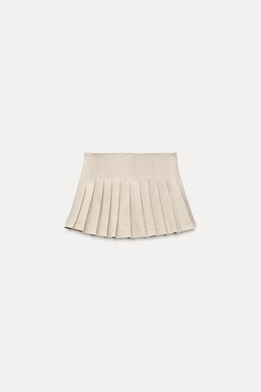 BOX PLEAT SKORT - Light beige by Zara - Image 0