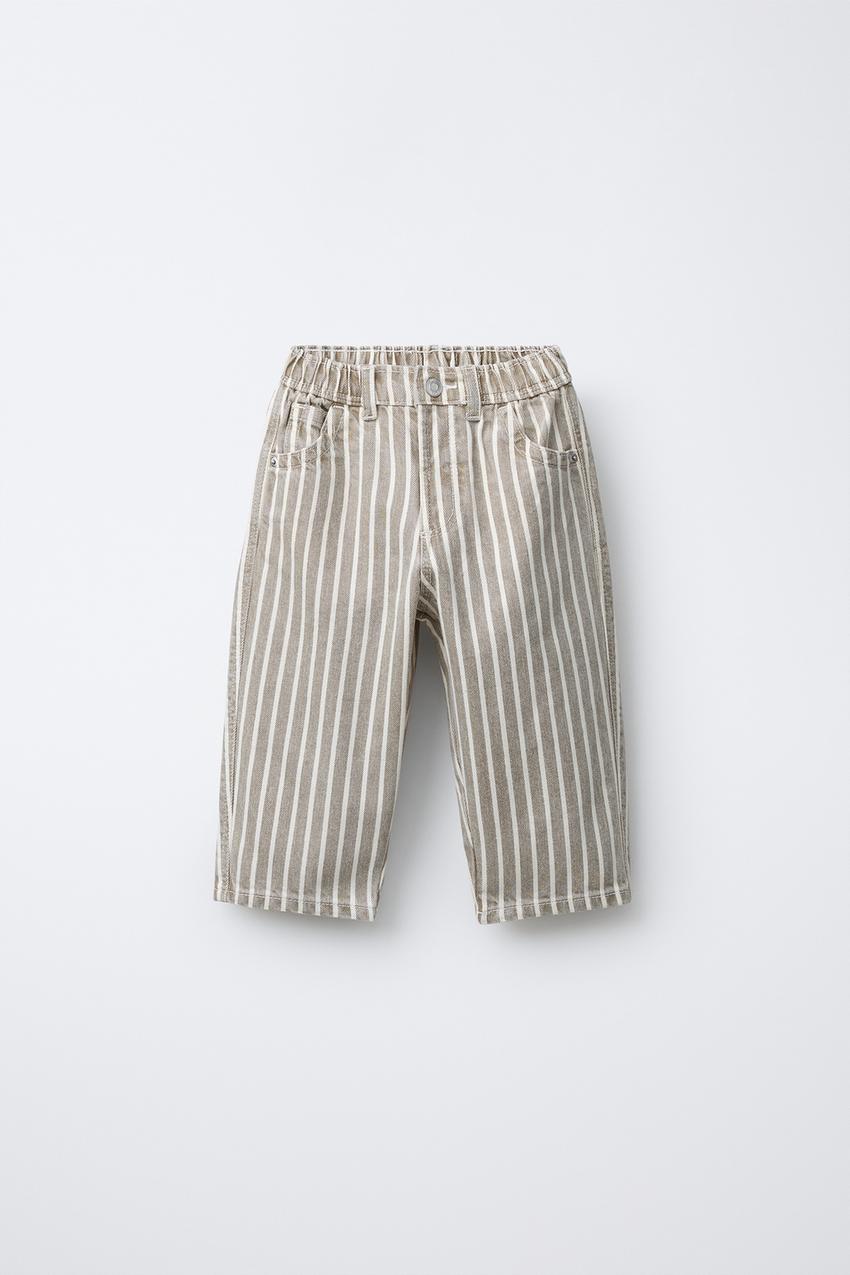 Hollister - Pantalon cargo en lin rayé - Beige