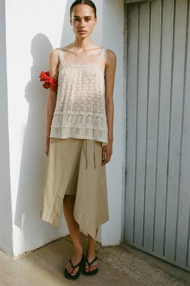 TOP PUNTO POINTELLE PUNTILLA - Crudo de Zara