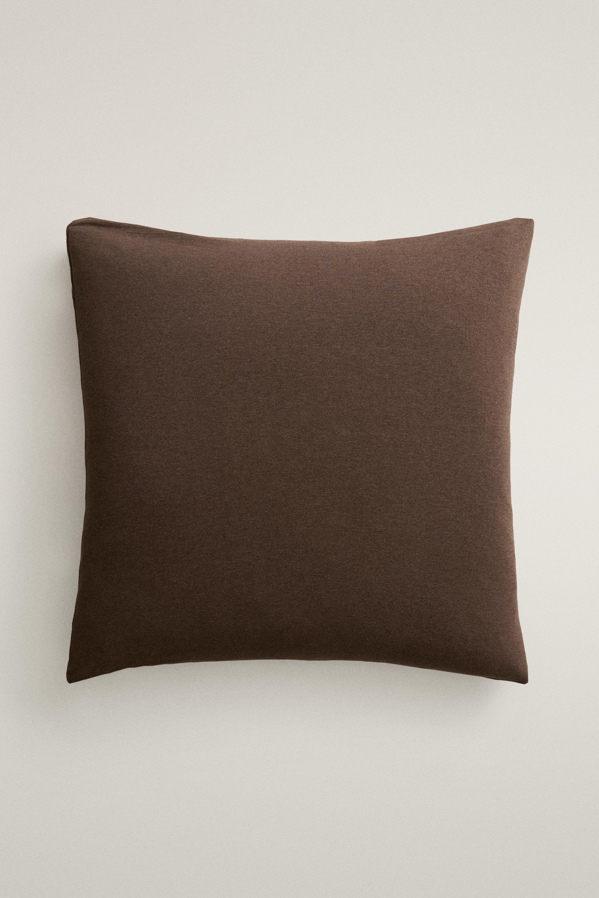 COTTON JERSEY DUVET COVER — Brown