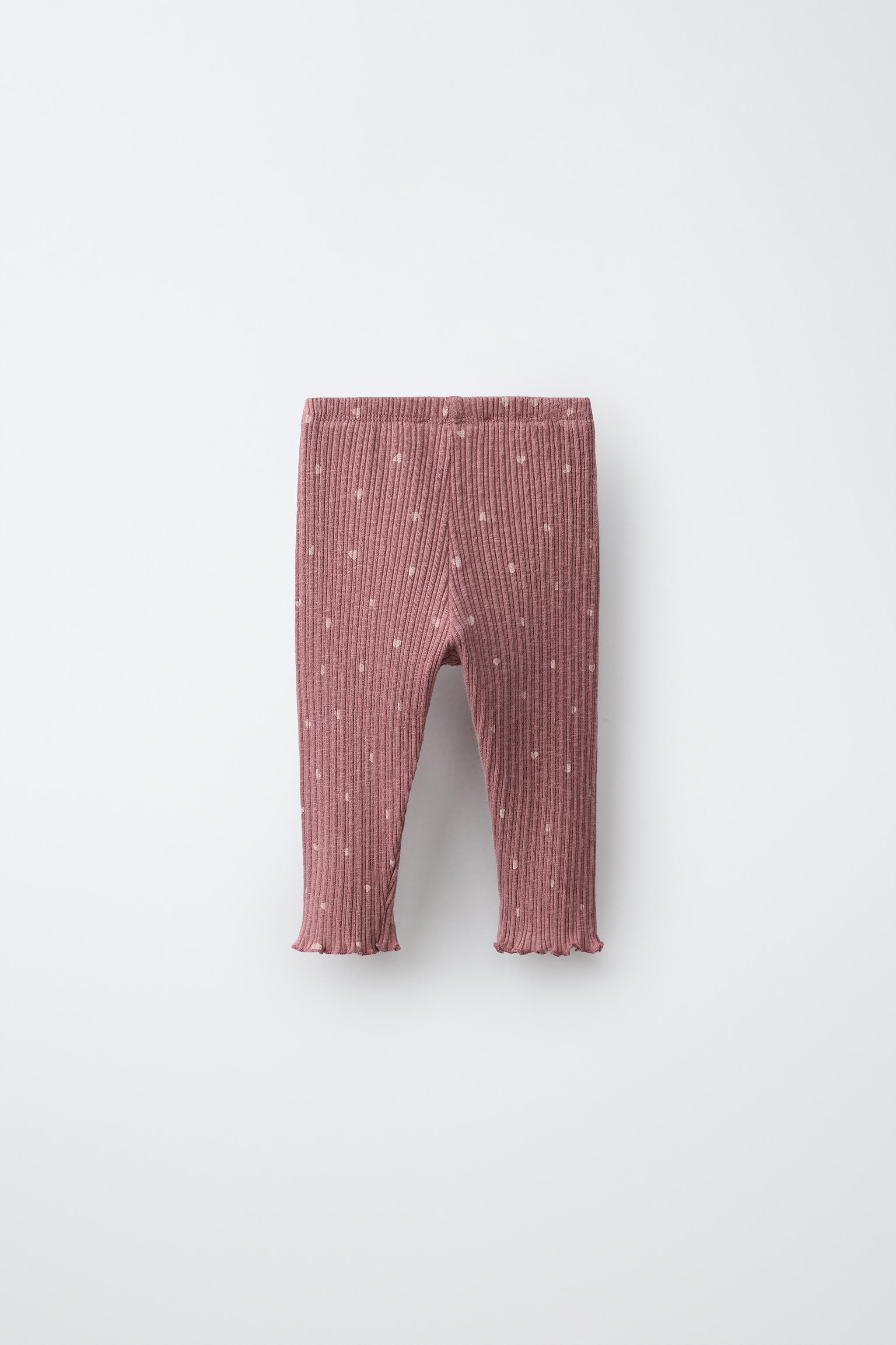 HEART PRINT LEGGINGS — Dark pink