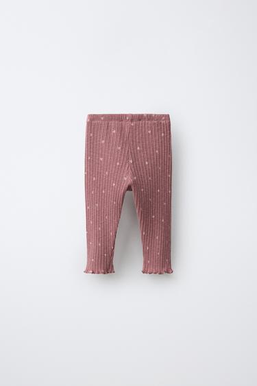 HEART PRINT LEGGINGS — Dark pink 2