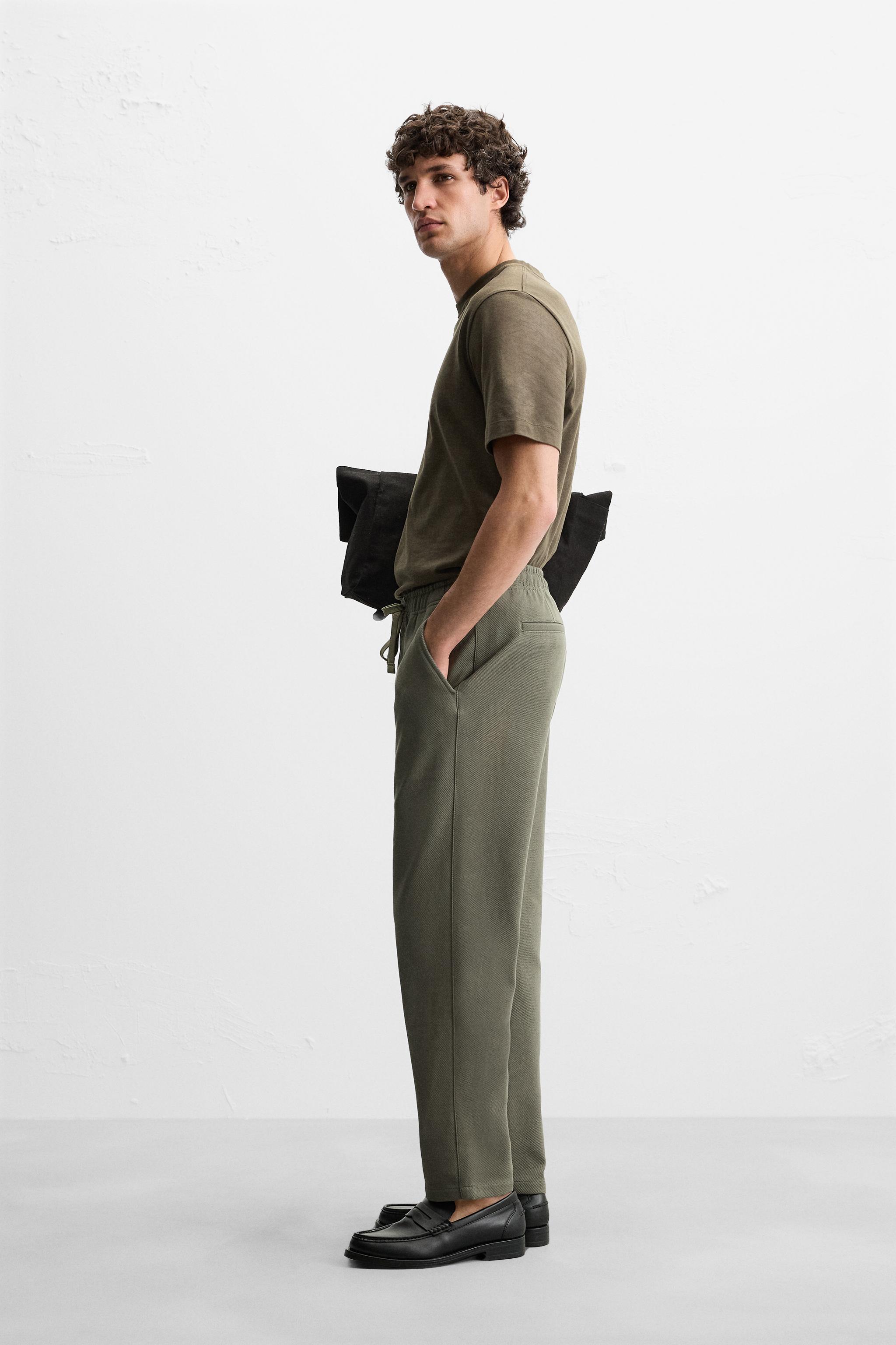 COMFORT FIT ジョガーウエストパンツ - ベージュ | ZARA Japan COMFORT FIT ジョガーウエストパンツ - ベージュ | ZARA Japan