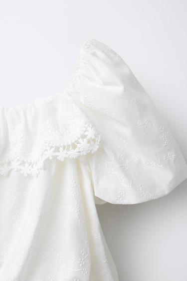 TOP BRODÉ BOUFFANT - Blanc de Zara - Image 3