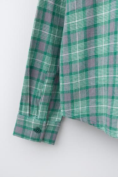 CHEMISE À IMPRIMÉ CARREAUX - Vert moyen de Zara - Image 3
