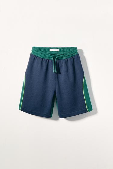 PRINCE ® PLUSH BERMUDA SHORTS - Blue / Green by Zara