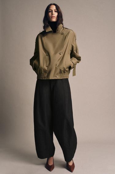 ВАТИРАН ШЛИФЕР С ЯКА ОТ ИЗКУСТВЕН КОСЪМ ZW COLLECTION - Светло каки от Zara