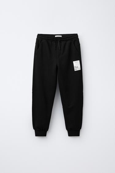 PANTALÓN JOGGER ETIQUETA - Negro de Zara - Imagen 0