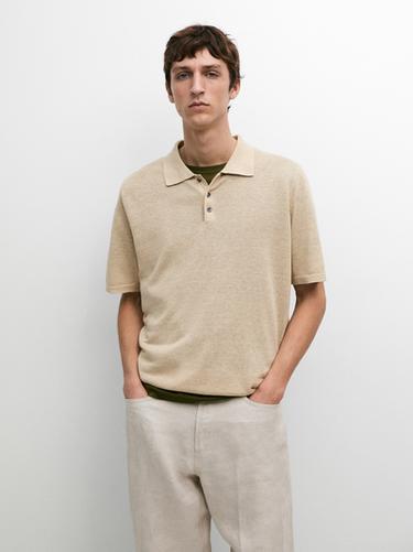 Zara Linen knit polo sweater - 318