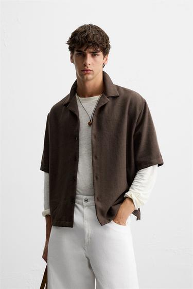 HEMD MIT STRUKTURMUSTER - Braun von Zara