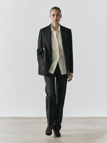 Zara Crepe suit blazer - Black