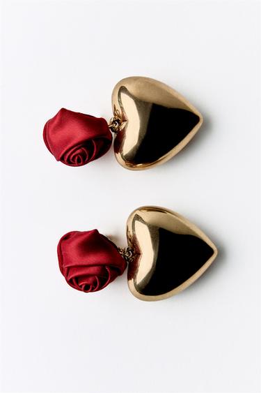BOUCLES D'OREILLES ROSE CŒUR - Doré de Zara - Image 6