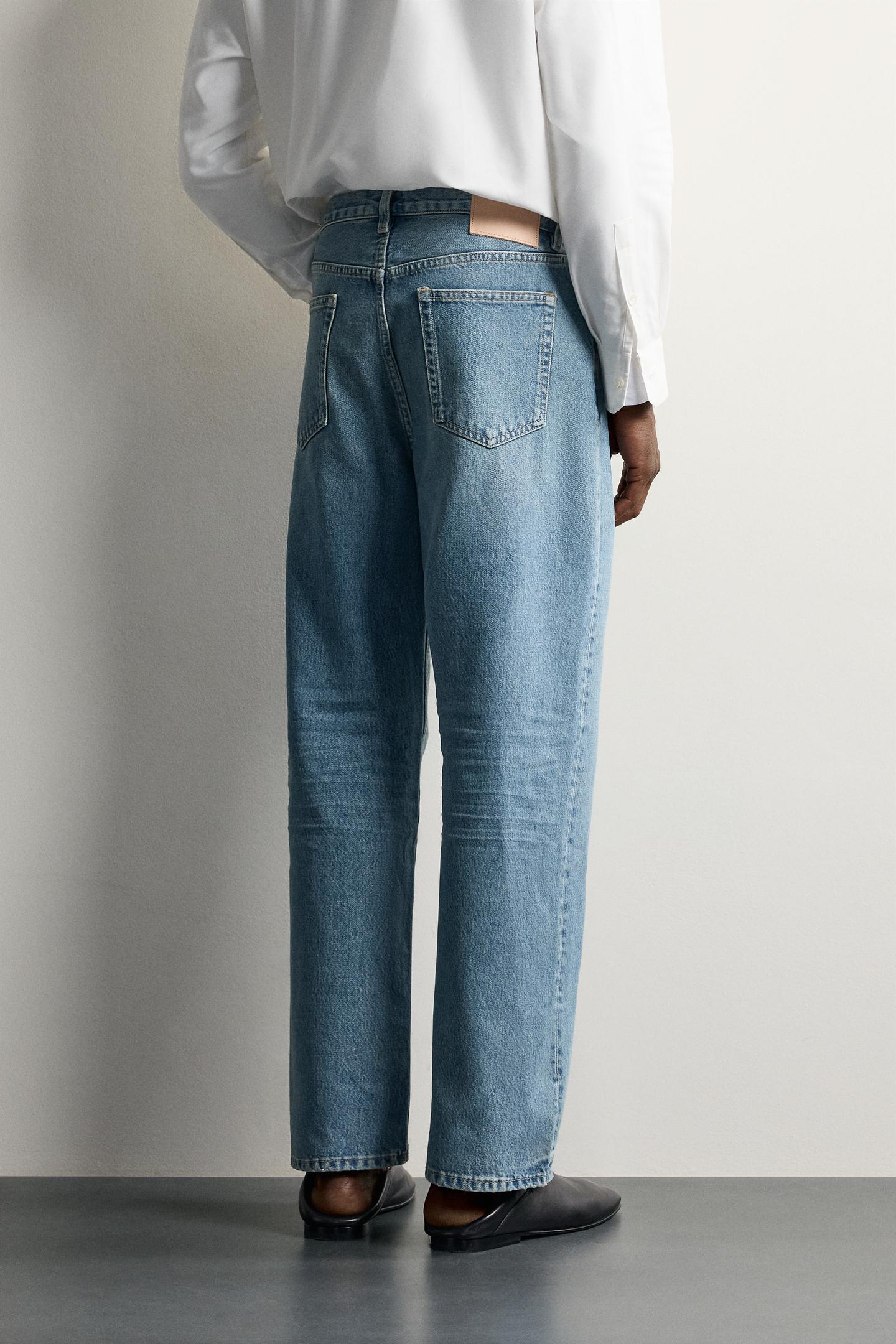 Мужские джинсы Zara Loose Fit, цвет: Синий — фото 3