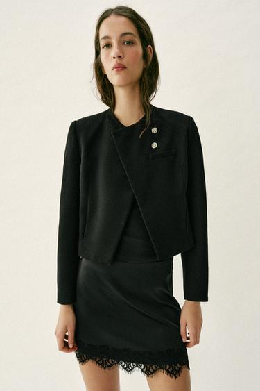 SKORT WITH LACE HEM - Black by Zara