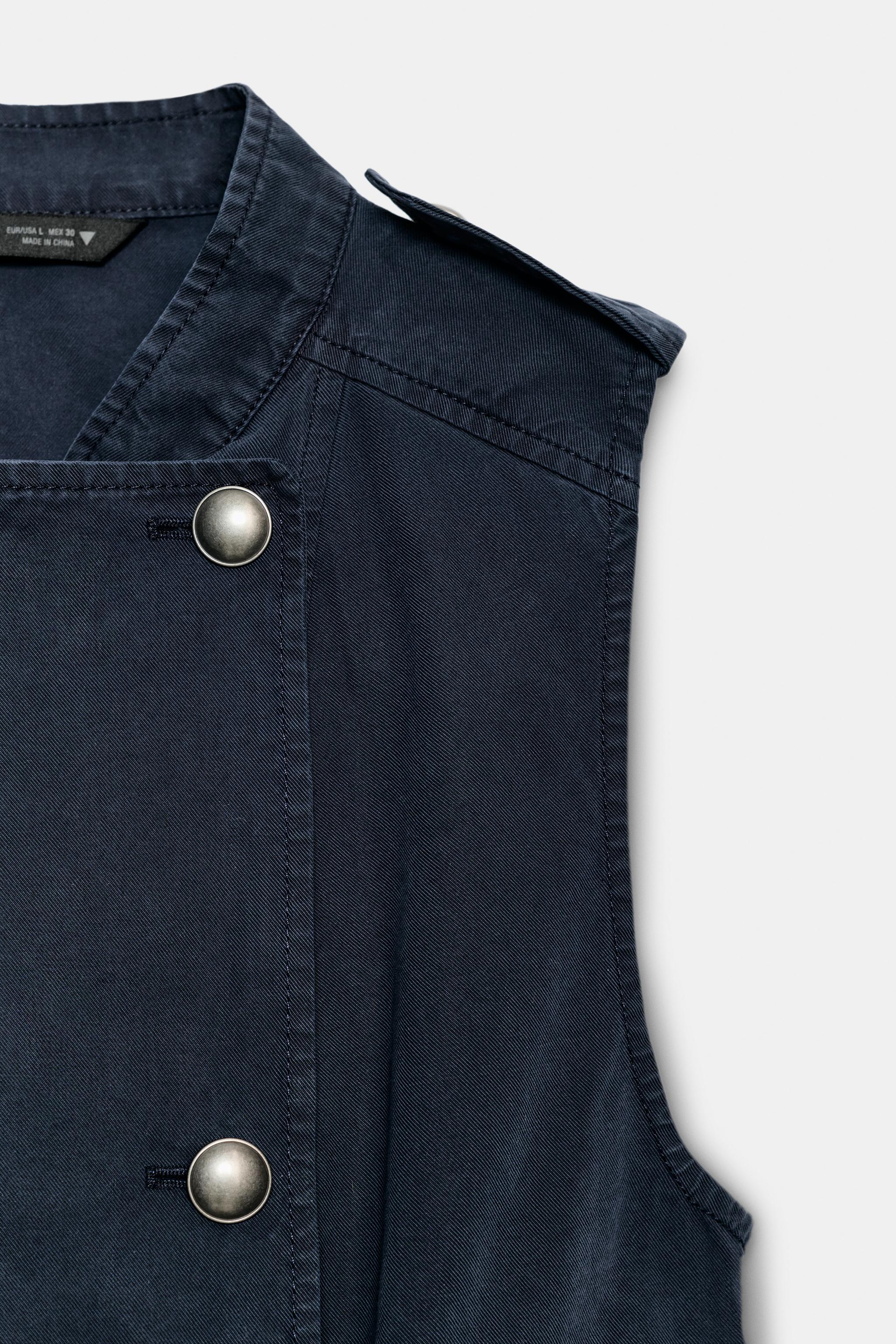 Женские жилеты Zara TAB DETAIL BUTTONED VEST TOP — фото 7