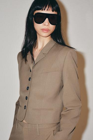 VESTE CINTRÉE À BOUTONS ZW COLLECTION - Caramel de Zara