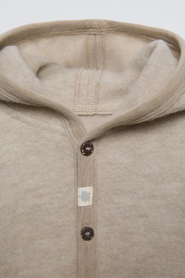 SWEAT À CAPUCHE EN LAINE - Sable de Zara - Image 2