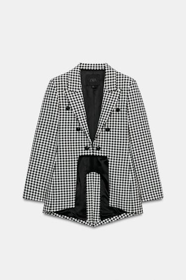 ZWコレクション アシンメトリーブレザーブラック/ホワイトZaraのZWコレクション アシンメトリーブレザー - ブラック/ホワイト 