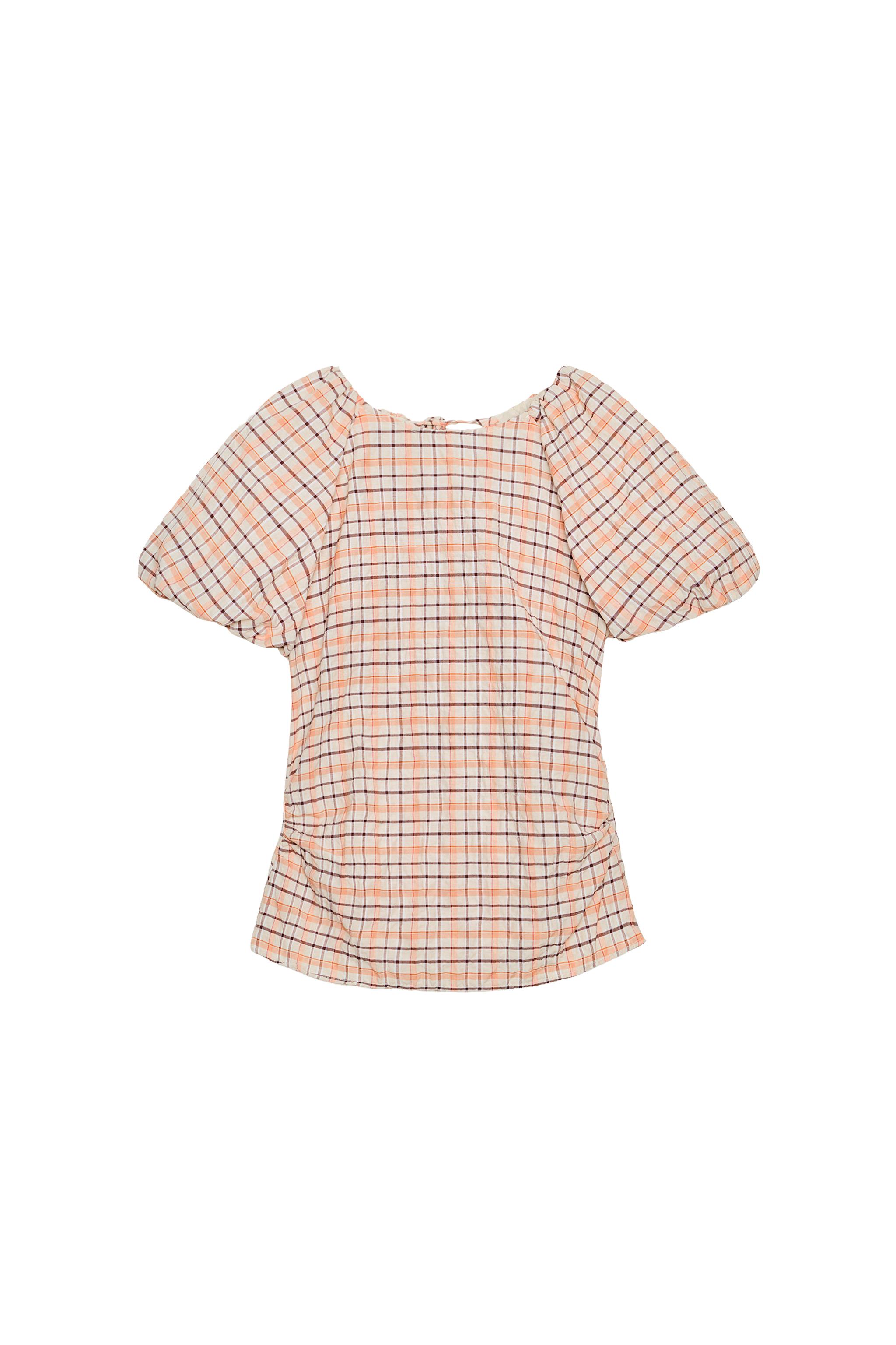 ポプリンバルーンスリーブトップス - オレンジ | ZARA Japan / 日本