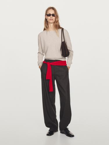 Jersey cuello redondo 100% cashmere - Visón de Zara