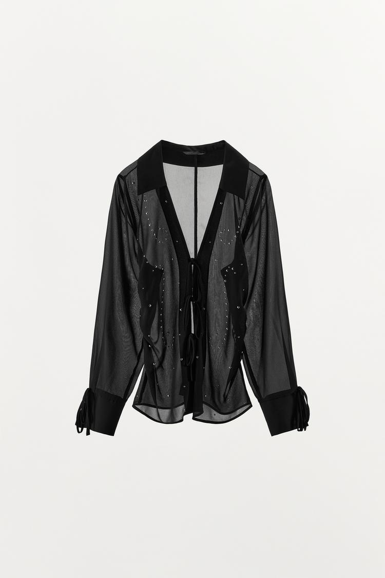 Camisa semitransparente con tachuelas 2