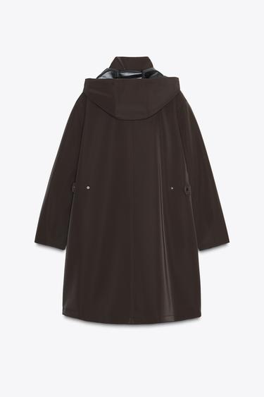 COATED HOODED WINDPROOF JACKET - Brown by Zara - Image 7