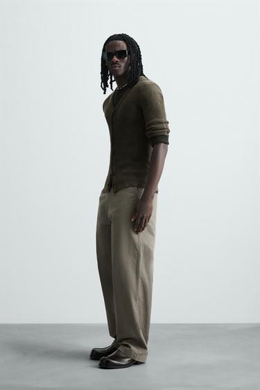 WASHED RIB CARDIGAN - Brown by Zara - Image 3