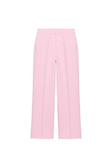 PANTALONI DRITTI VITA BASSA SET - Rosa di Zara