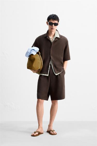 TEXTURED SHIRT - Brown by Zara