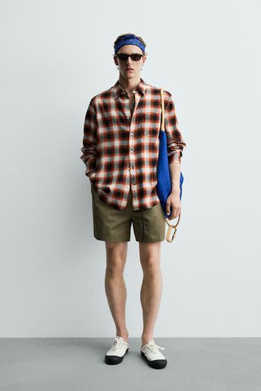 FLOWING CHECK SHIRT AARON LEVINE X ZARA - Red by Zara