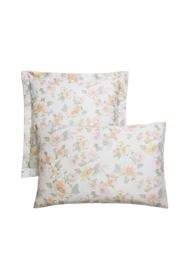FLORAL SATEEN PILLOWCASE - Ecru by Zara