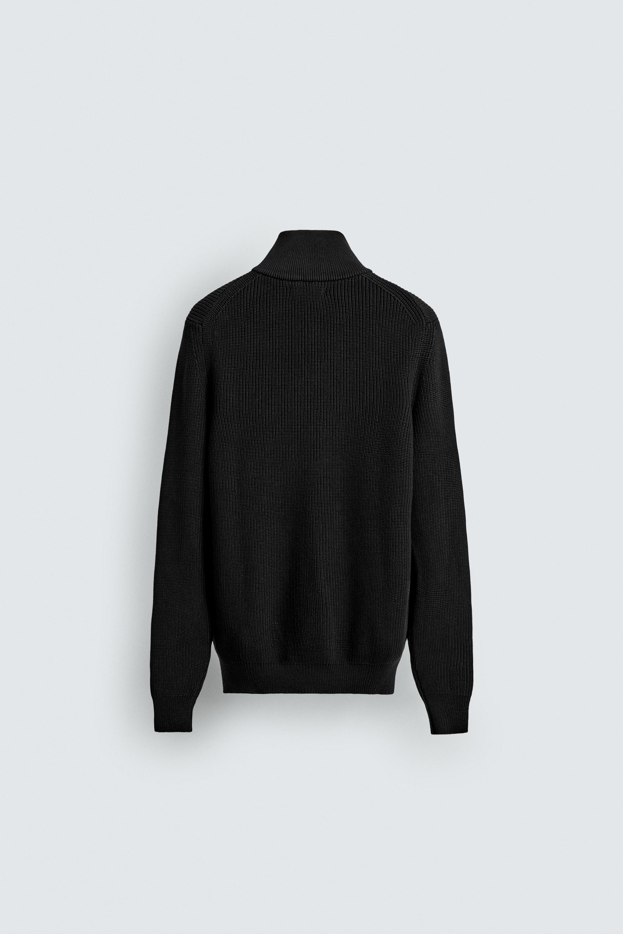 PURL KNIT QUARTER-ZIP JUMPER