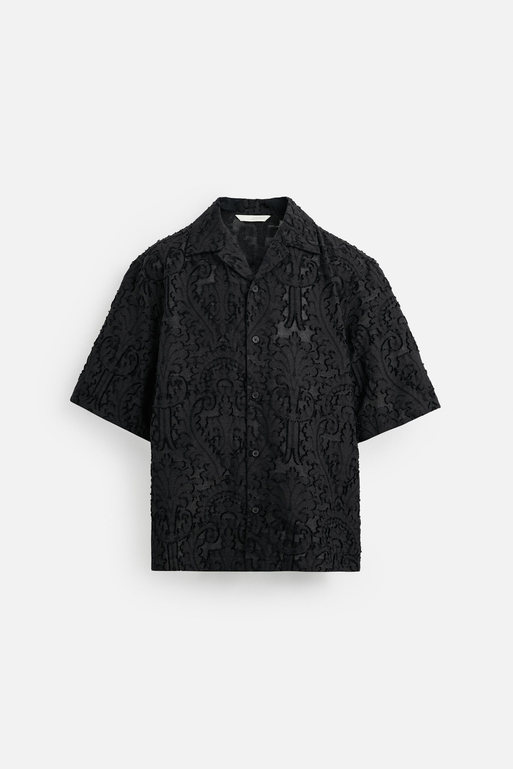 GEOMETRIC JACQUARD SHIRT - Khaki | ZARA United States GEOMETRIC JACQUARD SHIRT - Khaki | ZARA United States