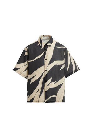 LEAF PRINT SHIRT - Black by Zara - Image 0