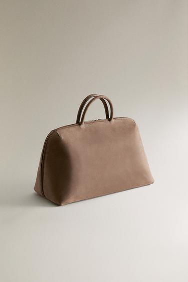 NUBUCK LEATHER WORK BAG - Brown by Zara - Image 1