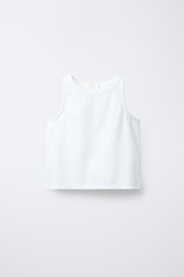 SLEEVELESS ZIP-UP TOP - White by Zara - Image 0