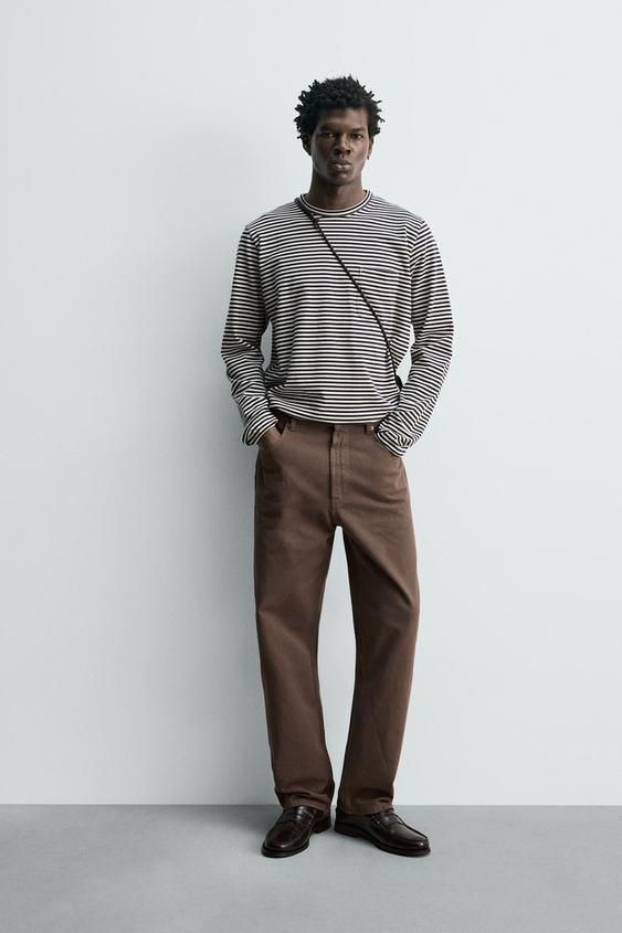 JEANS STRAIGHT FIT LAVADO - Marrón / Topo de Zara - Imagen 0