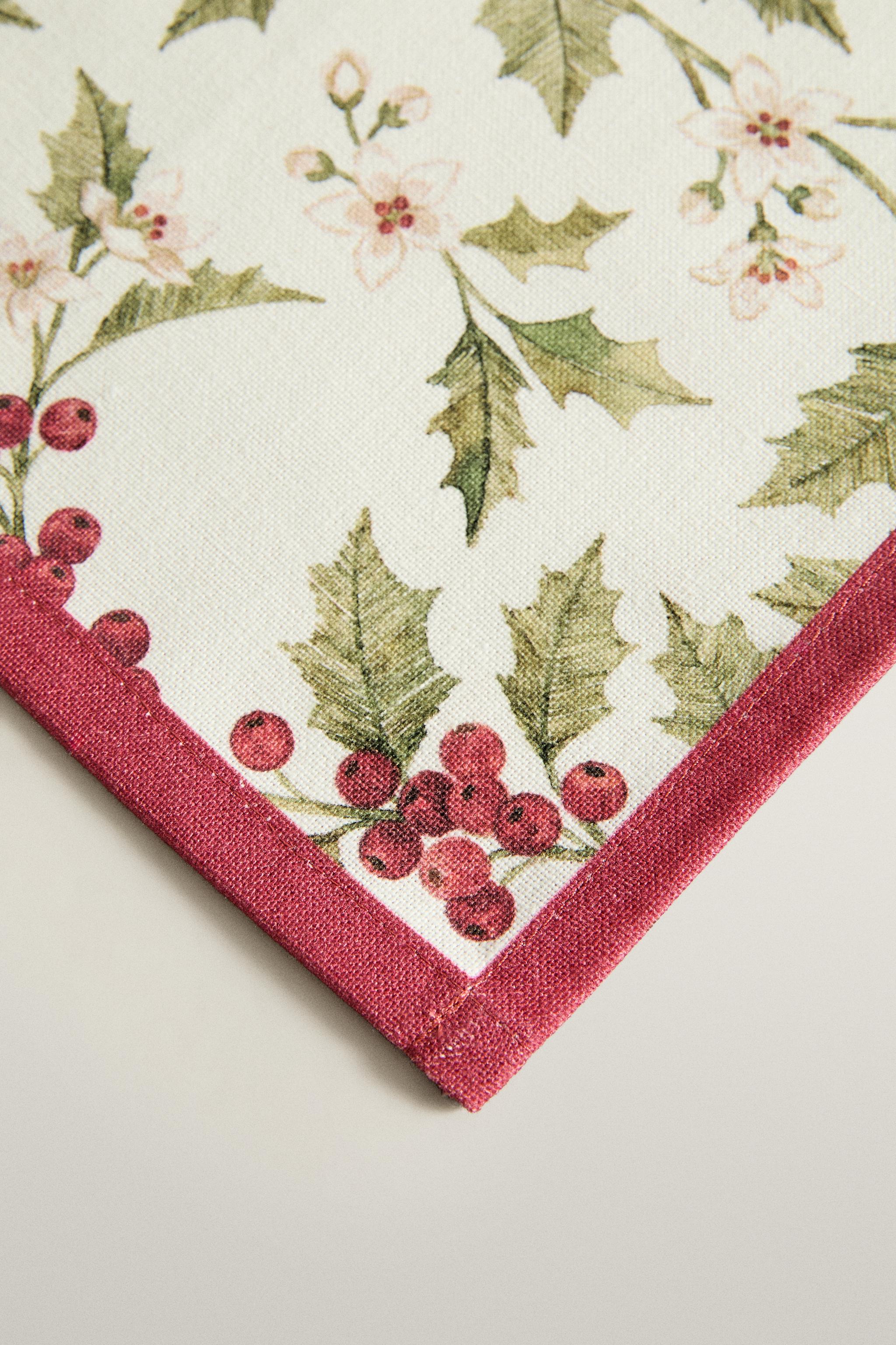 SERVIETTES DE TABLE COTON HOUX NOËL (LOT DE 2)