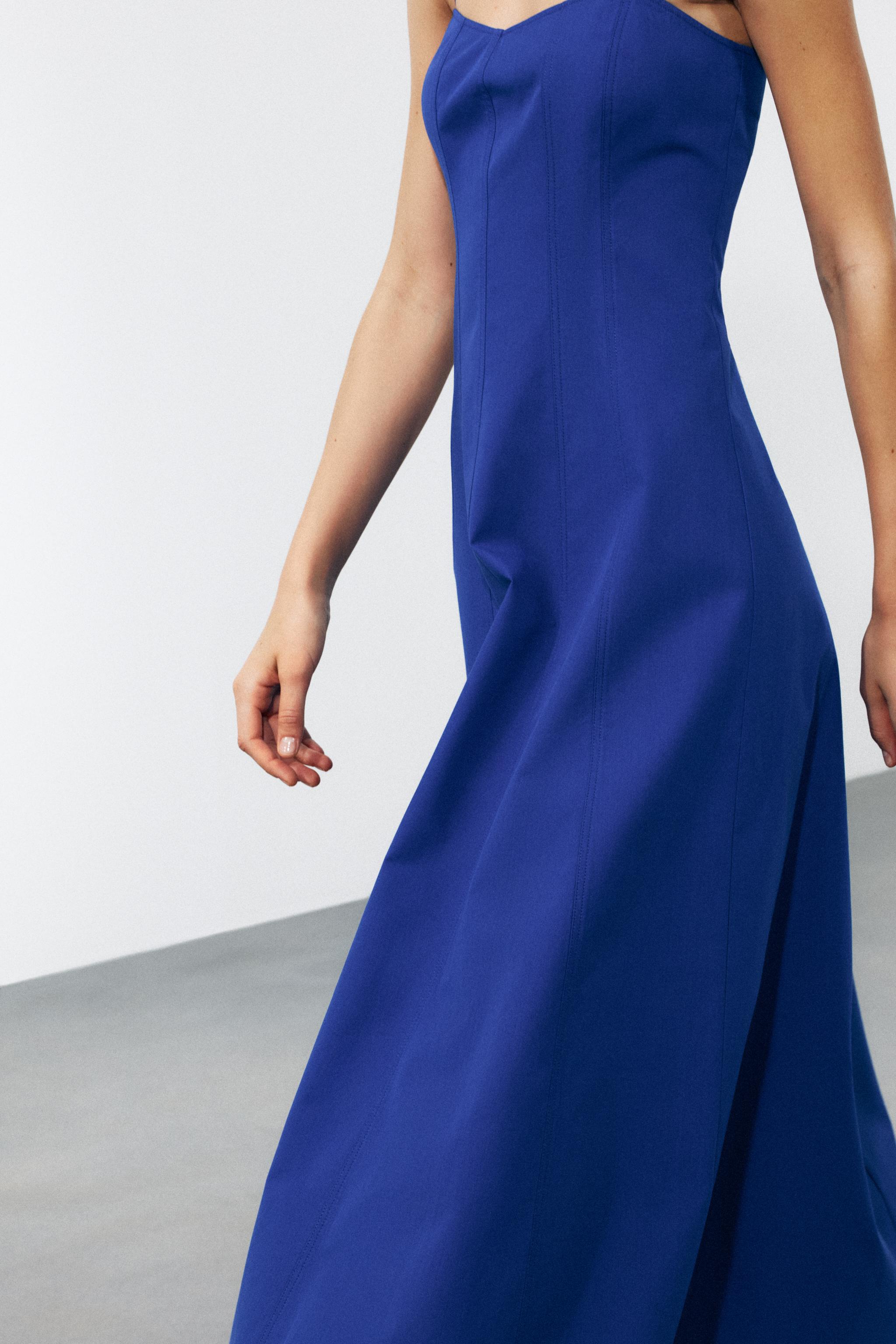 ZWコレクション ポプリンワンピース - 濃青 | ZARA Japan / 日本