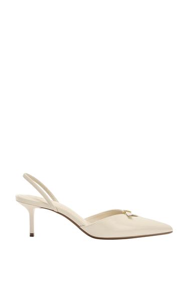 BUCKLE DETAIL HEELED SHOES - White by Zara