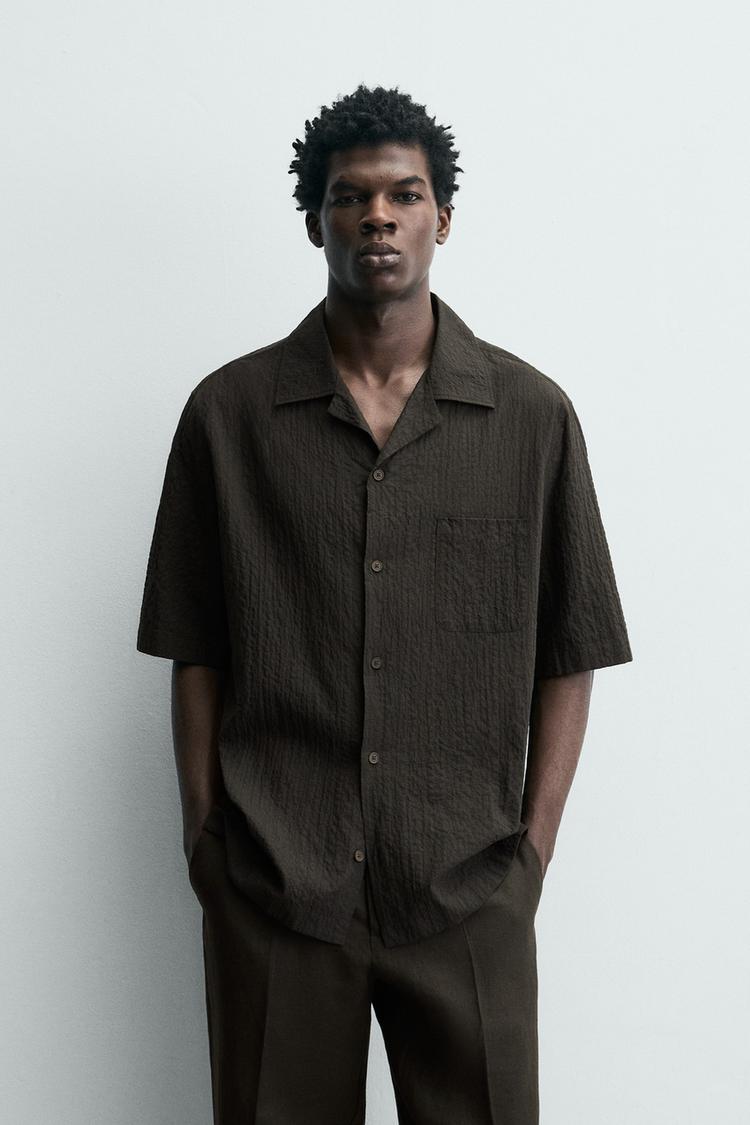 ZARA SEERSUCKER COMFORT SHIRT