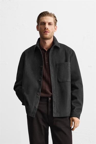 SOBRECAMISA EFECTO ANTE - Gris antracita de Zara