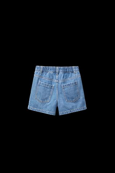 JEANS-BERMUDASHORTS-ROCK MIT HOHEM BUND UND HERZKNOPF - Mittelblau von Zara