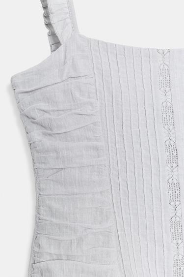 ROBE COURTE BRODERIES VOLUME - bleu-poudré de Zara - Image 6