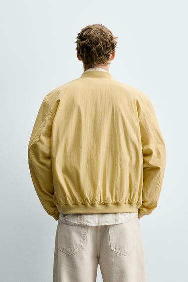 REGULAR FIT TECHNICAL BOMBER JACKET - Vanilla by Zara