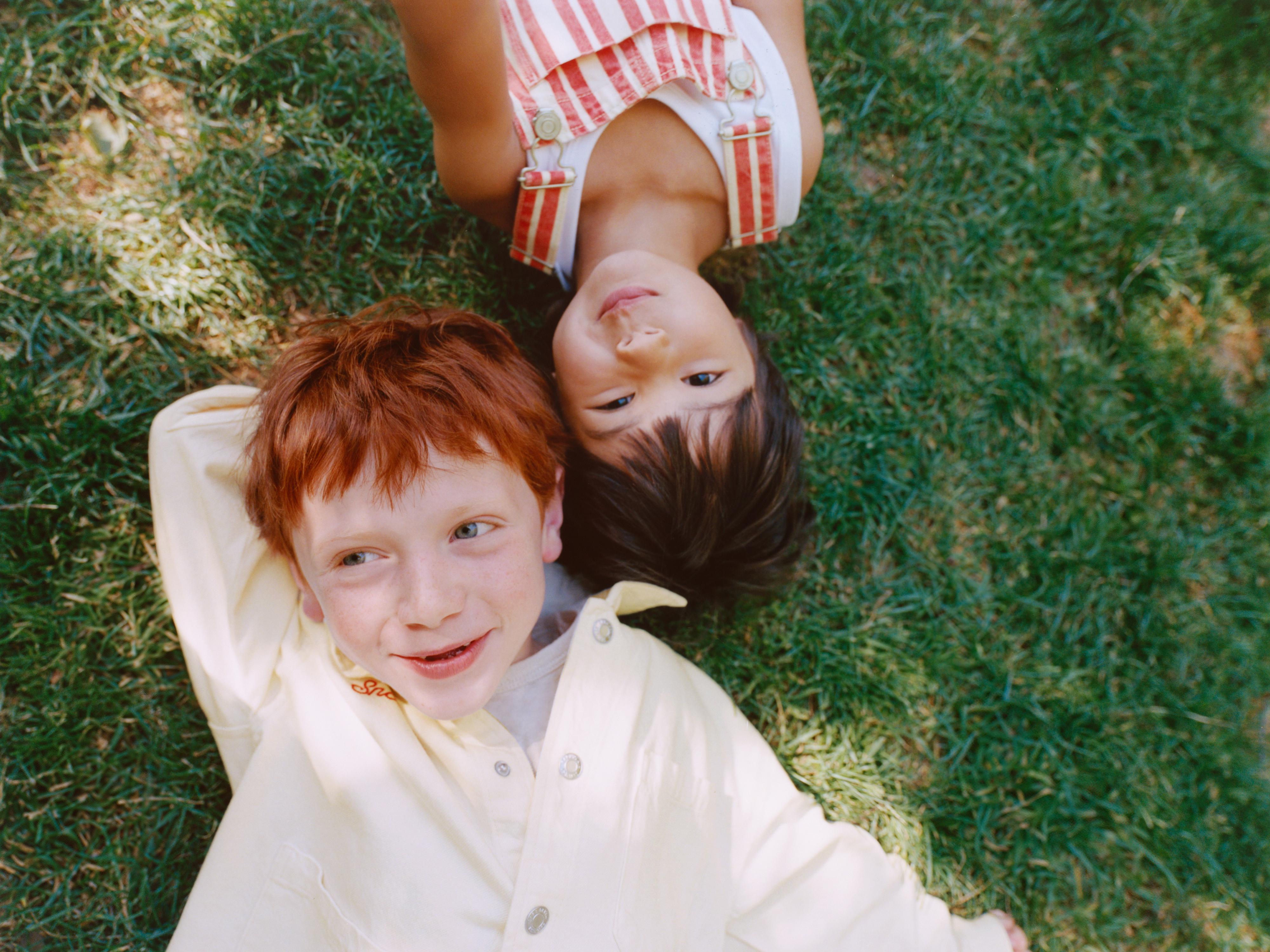 STRIPED SNOOPY PEANUTS™ TWILL OVERALLS — Red Stripe