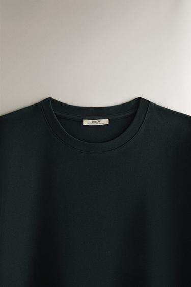 SHORT SLEEVE COTTON T-SHIRT - Green / Blue by Zara - Image 1