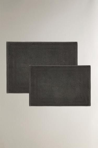 RUTSCHFESTER BADVORLEGER AUS BAUMWOLLE - Dunkelgrau von Zara