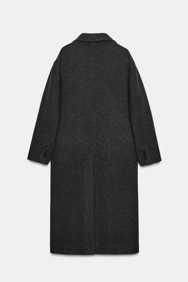 MANTEAU LONG OVERSIZE ZW COLLECTION - Gris chiné de Zara - Image 6